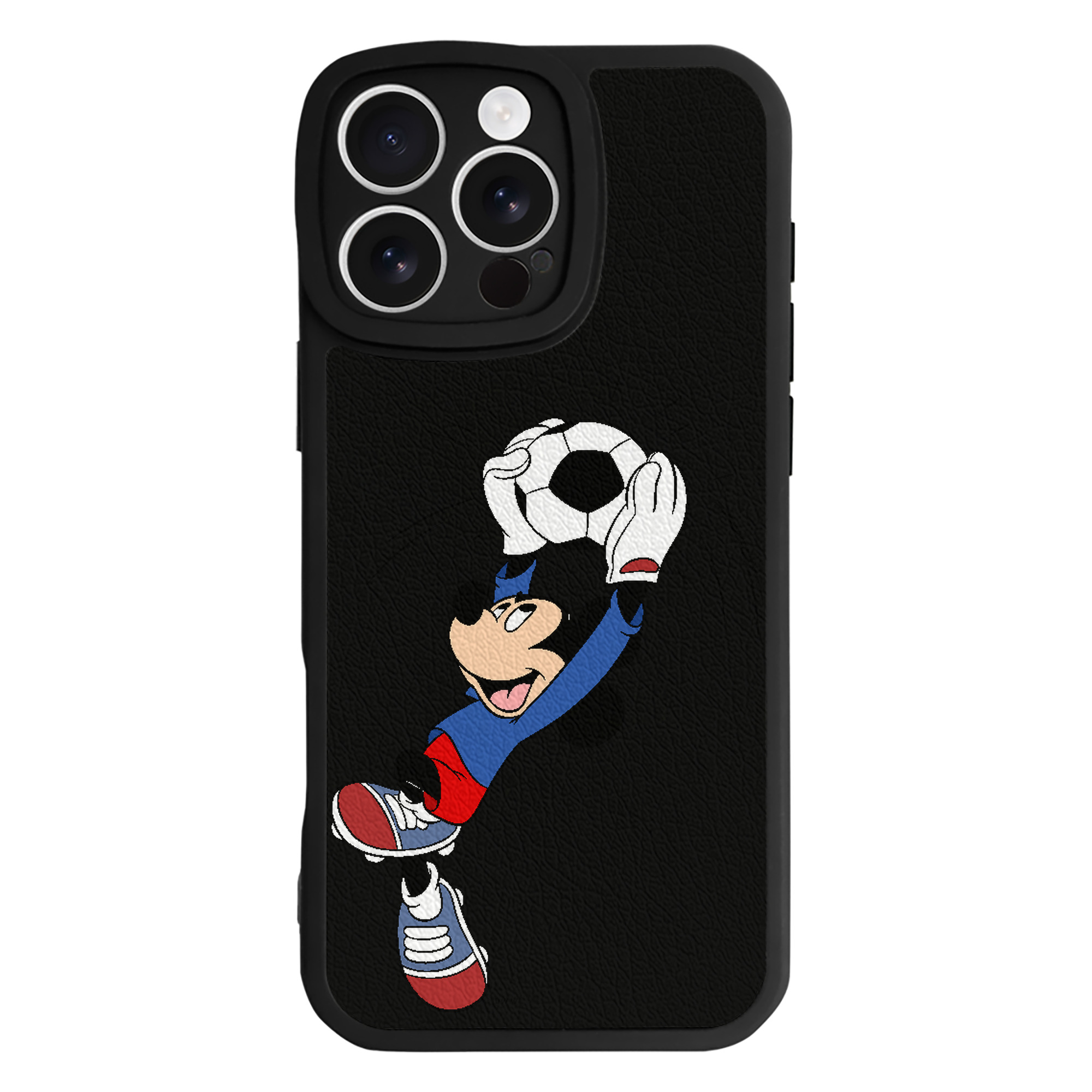 （画像用） ミッキーマウス Mickey Mouse 【iPhone 16シリーズ対応】シリコンスマホケース（レザー調） 材質：シリコン